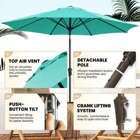 Ayge umbrella crank tilt mechanism for easy shade adjustment