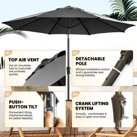 Ayge 45-degree tilt adjustment for flexible sun-tracking shade.