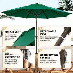 Ayge tilt and crank operation enables effortless shade adjustment throughout the day.