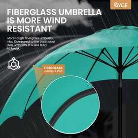 Ayge UV-protection canopy providing sun defense for outdoor meals