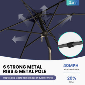Ayge vented canopy improves airflow for comfortable shade.