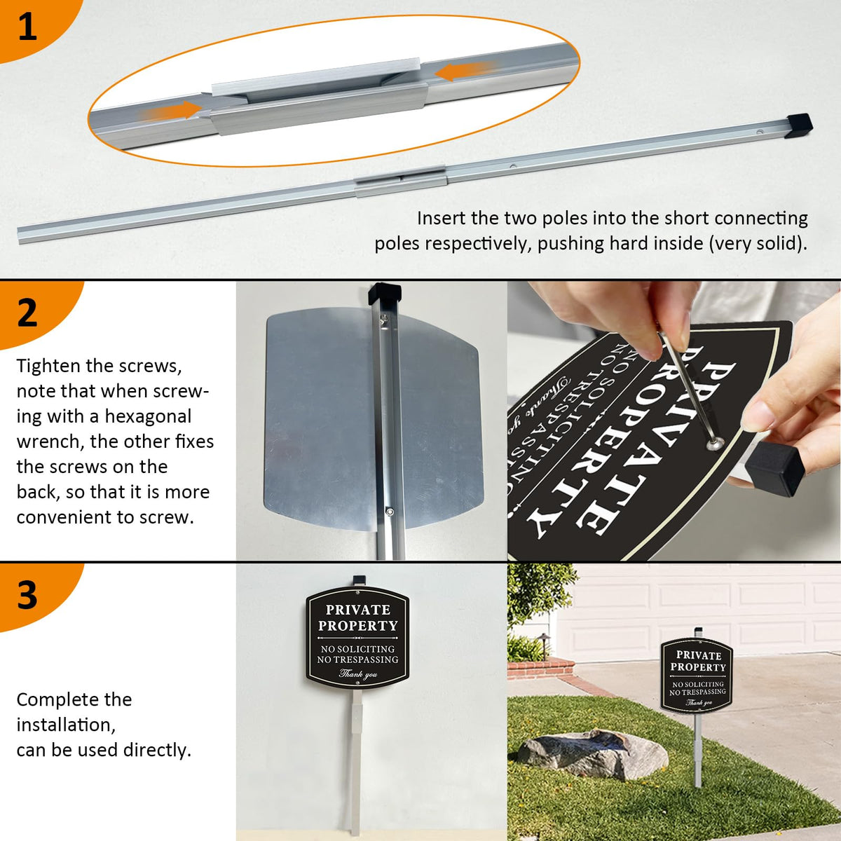 Ayifan aluminum no trespassing sign for outdoor use