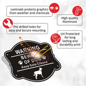Ayifan Beware of Dog sign remains legible with weatherproof durability in all seasons