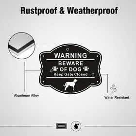 Ayifan Beware of Dog sign UV protected print resists fading in sun and rain