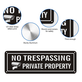 Ayifan no trespassing sign two-pack for property protection
