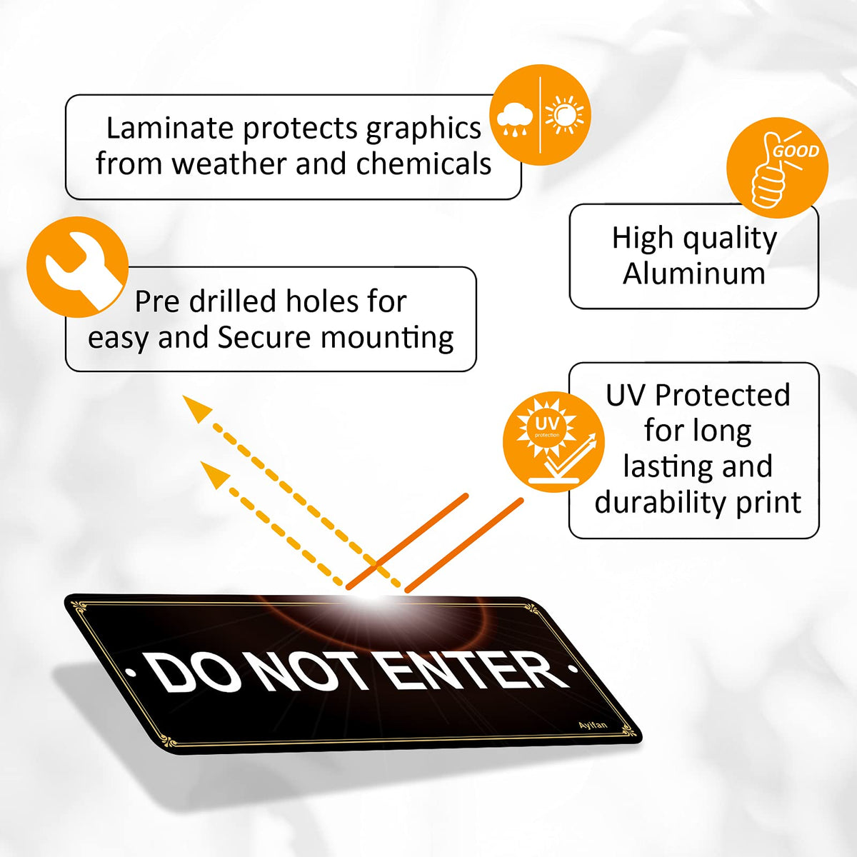 Ayifan do-not-enter sign, waterproof and UV-protected for outdoors
