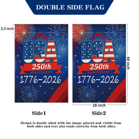 Aymolas 250th anniversary flag 28x40 inch scale for prominent display