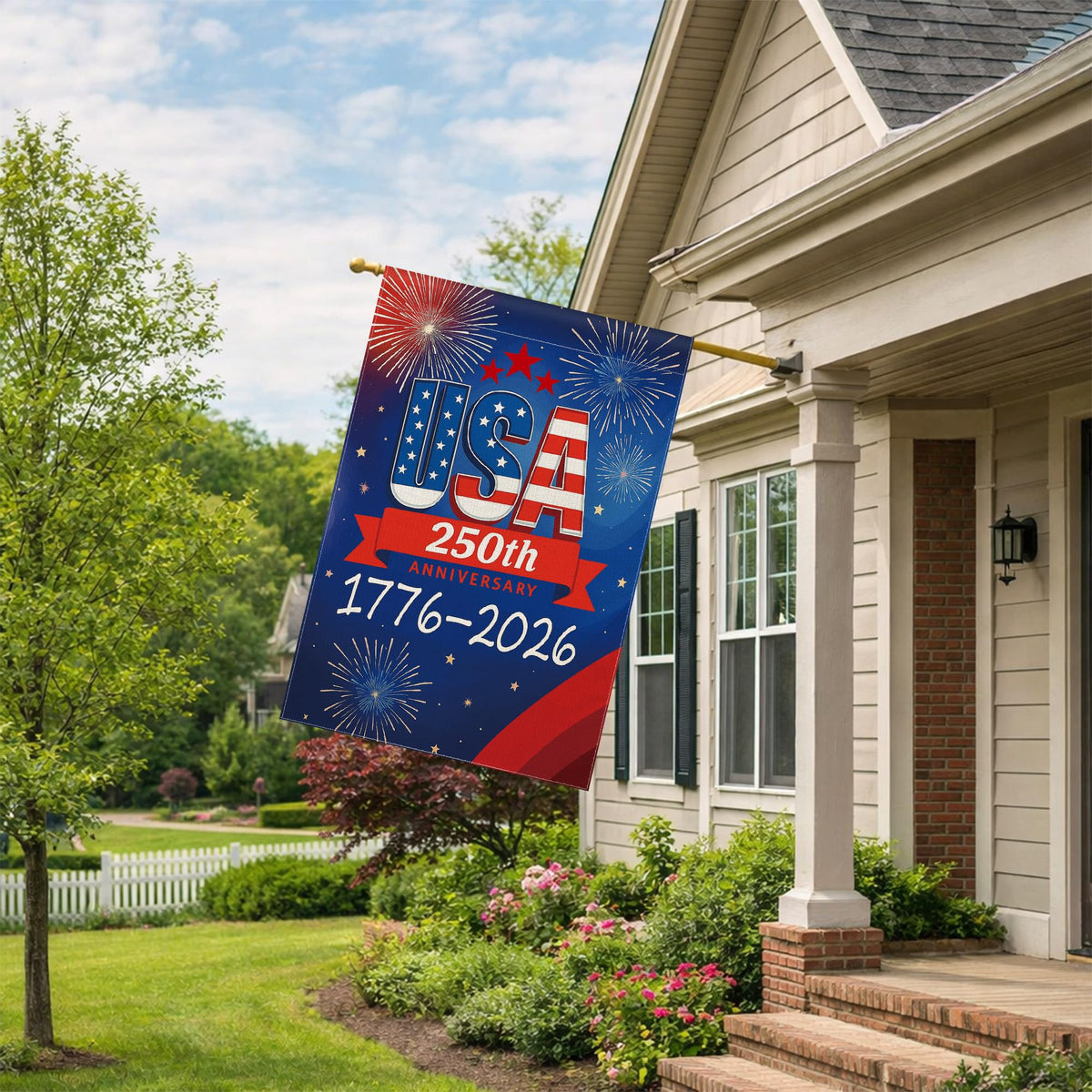 Aymolas 250th anniversary flag double-sided design for clear viewing