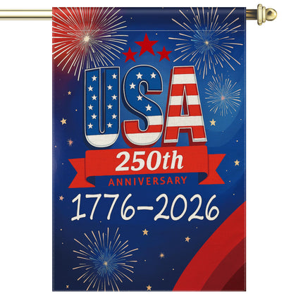 Aymolas 250th anniversary USA garden flag front view with vibrant outdoor display