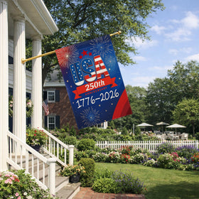Aymolas 250th anniversary flag close-up print quality highlights crisp graphics