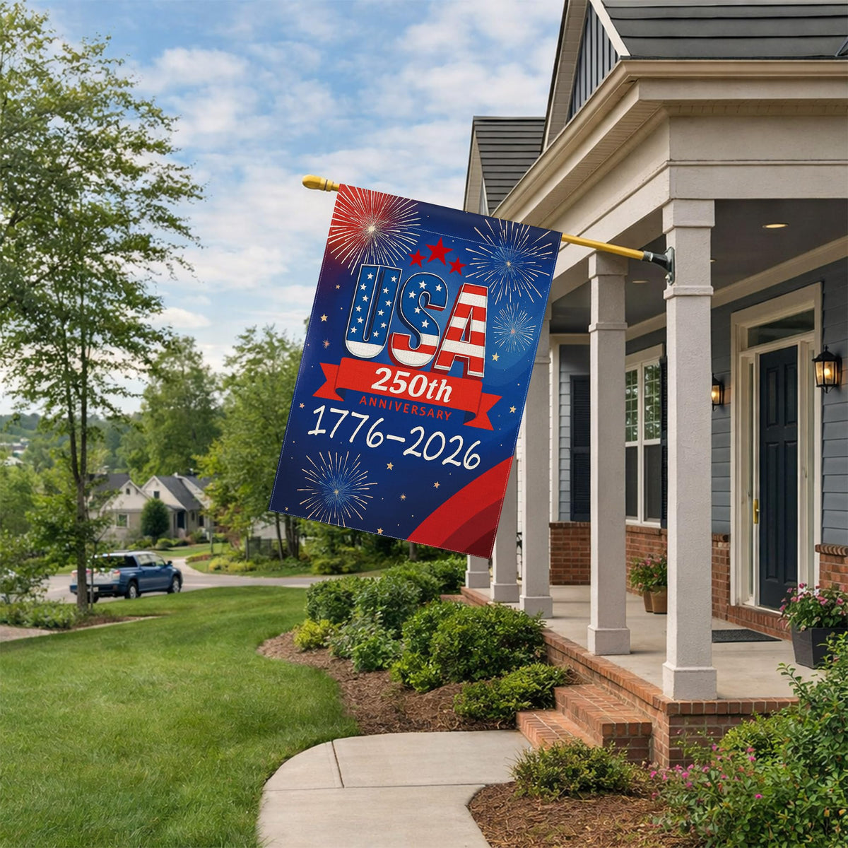 Aymolas 250th anniversary garden flag with sturdy stitching for durability