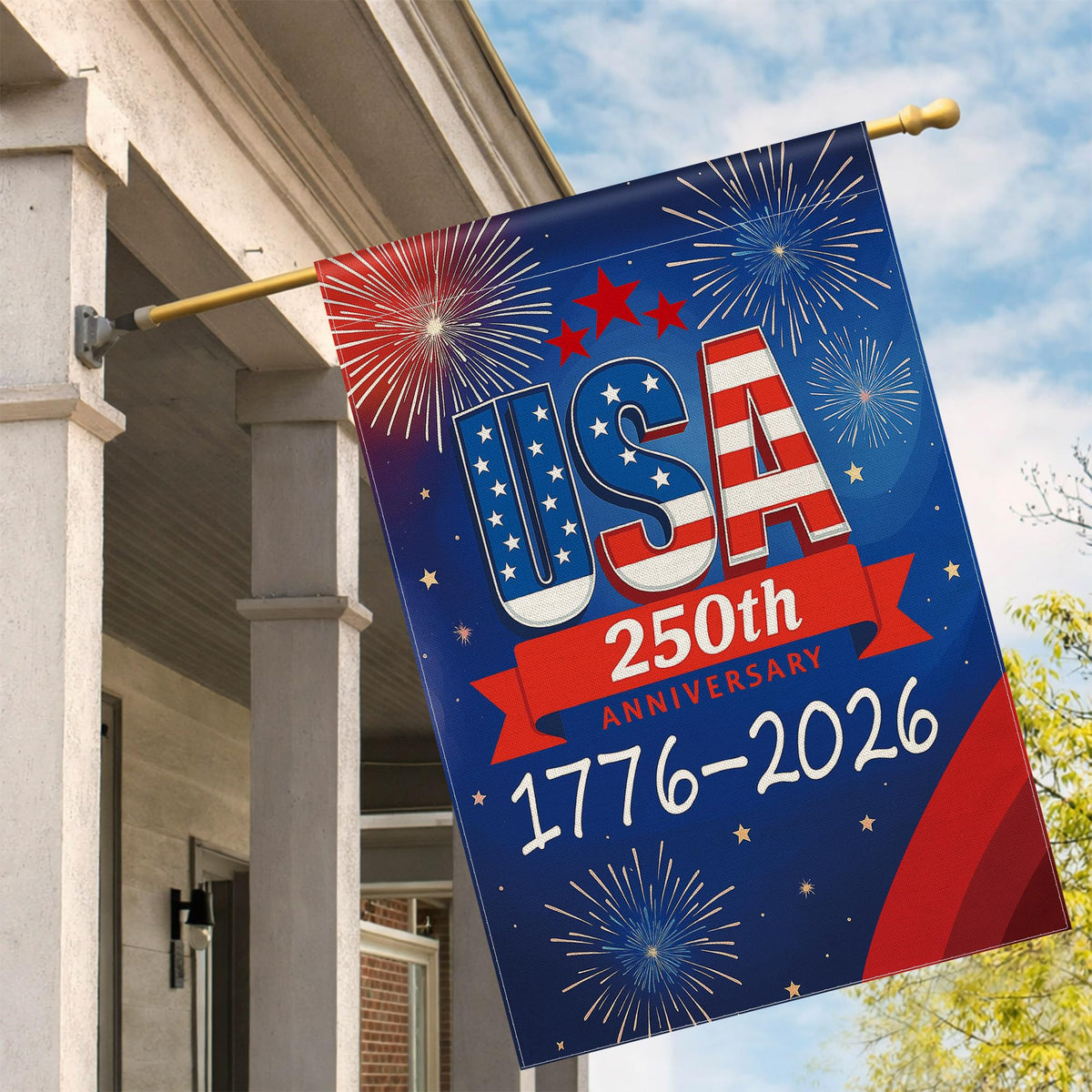 Aymolas 250th anniversary flag US flag design for patriotic decor