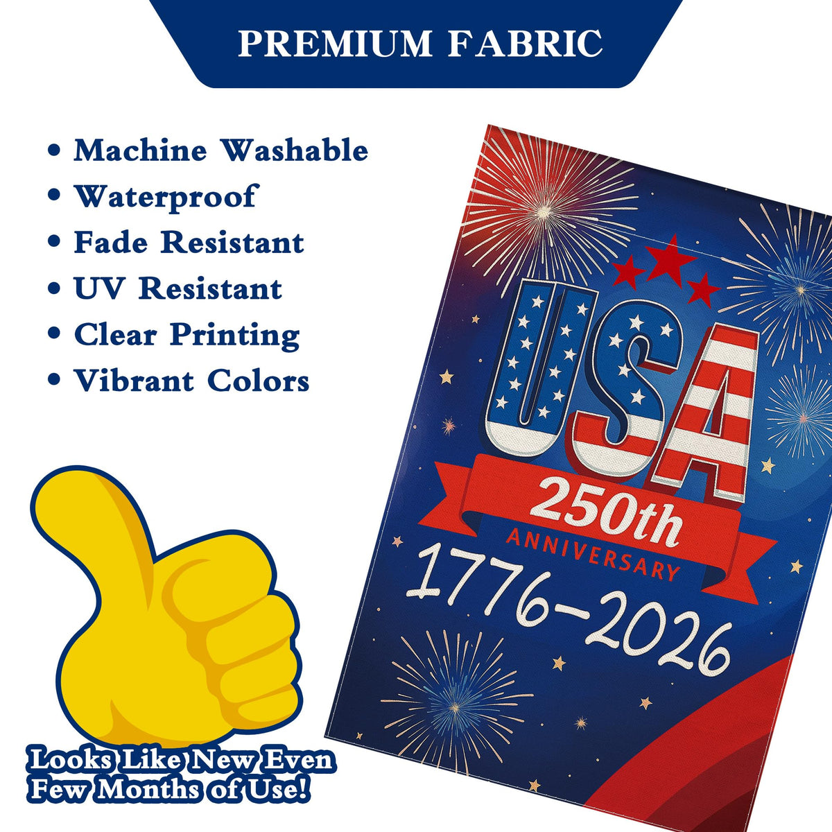 Aymolas 250th anniversary flag weather-resistant material for outdoors