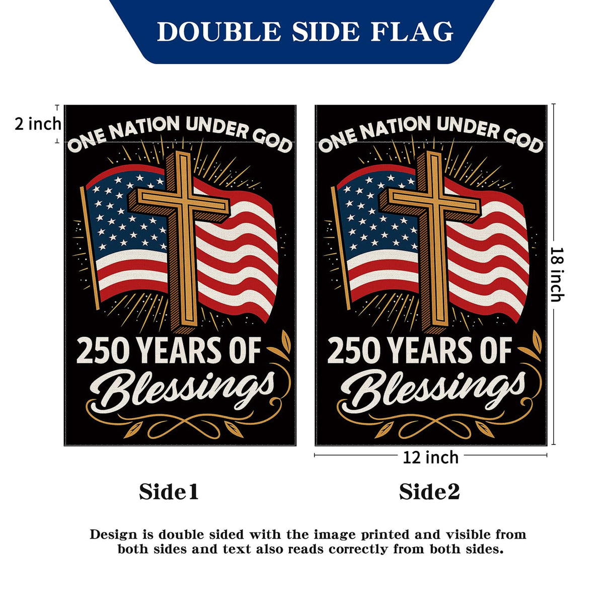 Aymolas Blessings flag, outdoor display, weather-ready and UV-resistant.
