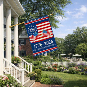 Aymolas double-sided USA flag 28x40 ready for yard display