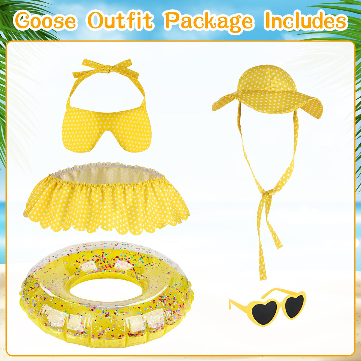 Aymolas assembled outfit on a 23-inch goose for cute decor