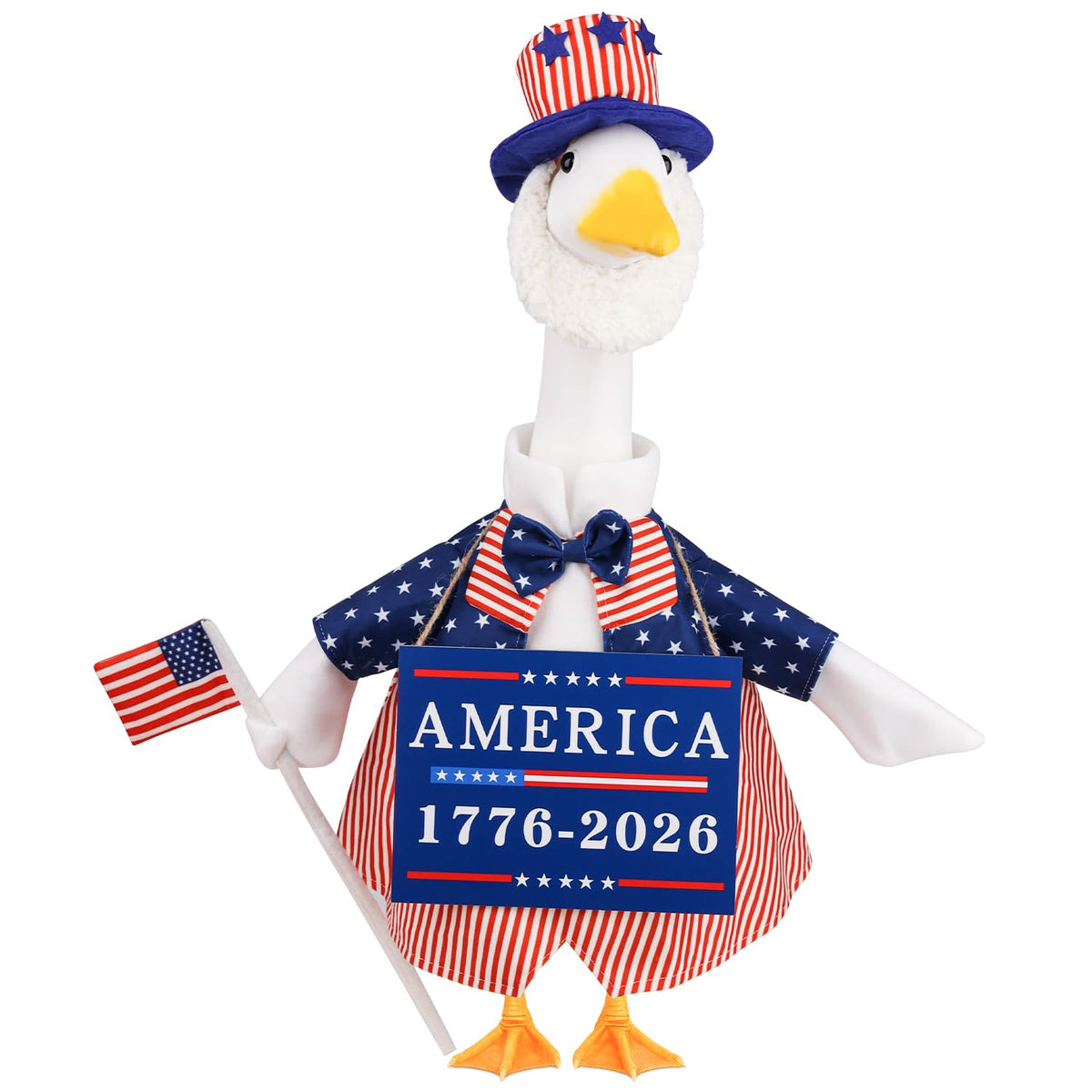 Aymolas goose outfit front view for a patriotic lawn display.