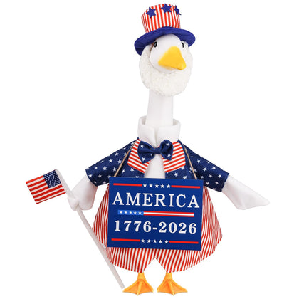 Aymolas goose outfit front view for a patriotic lawn display.