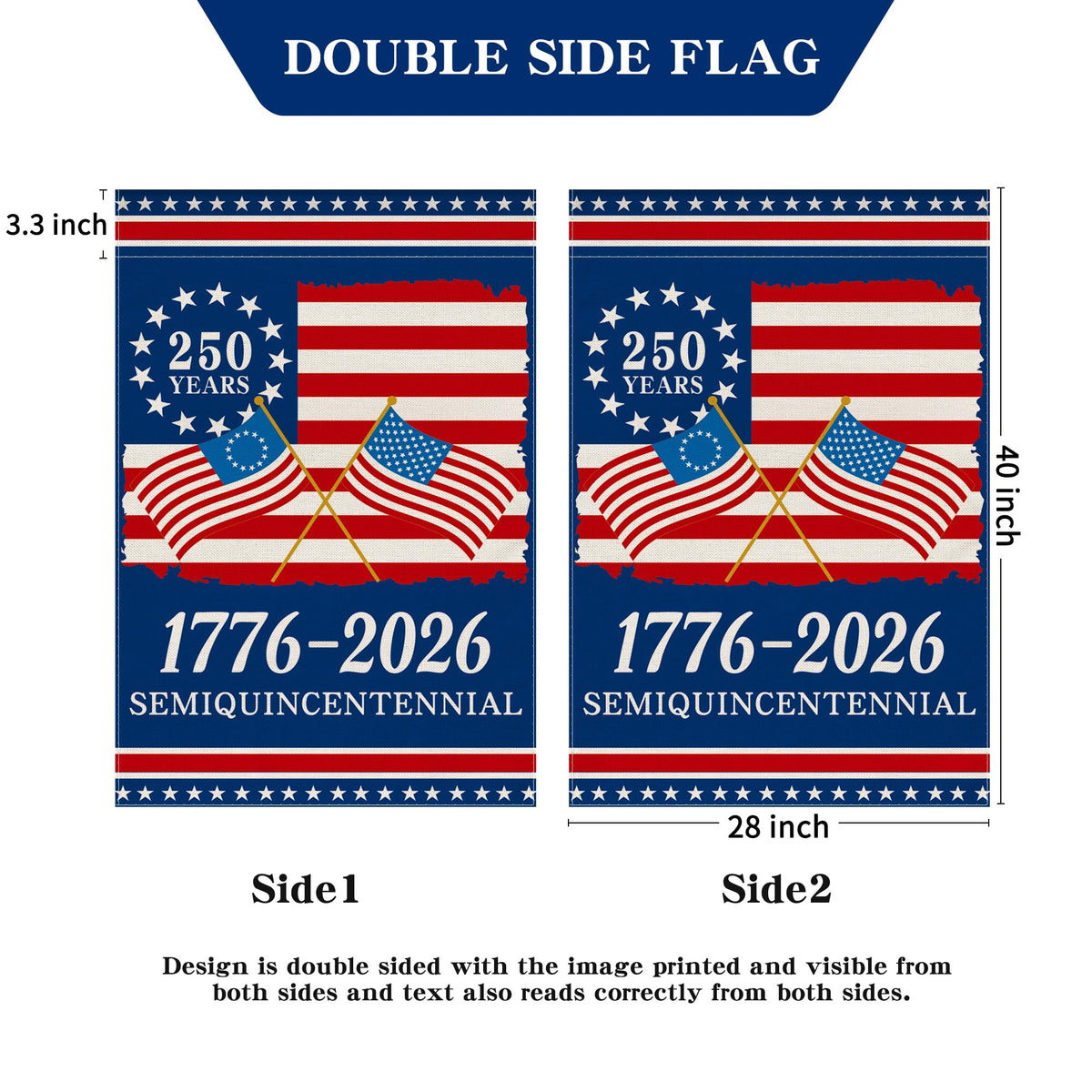Aymolas USA 250th anniversary flag designed for outdoor use