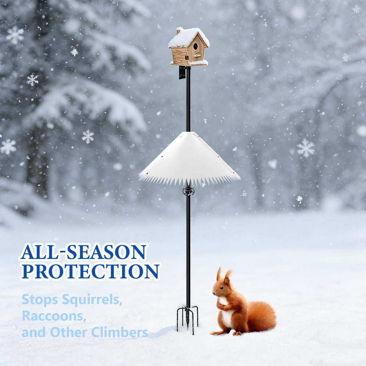 Aynaxcol bird feeder pole mount demonstrates easy tool-free installation.