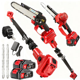 AYSLCKR 2-in-1 pole saw with extendable pole for overhead trimming.