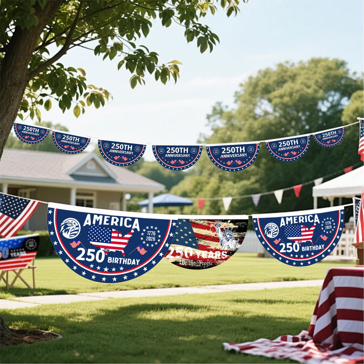 AYTHSRIC flag porch installation on a fence