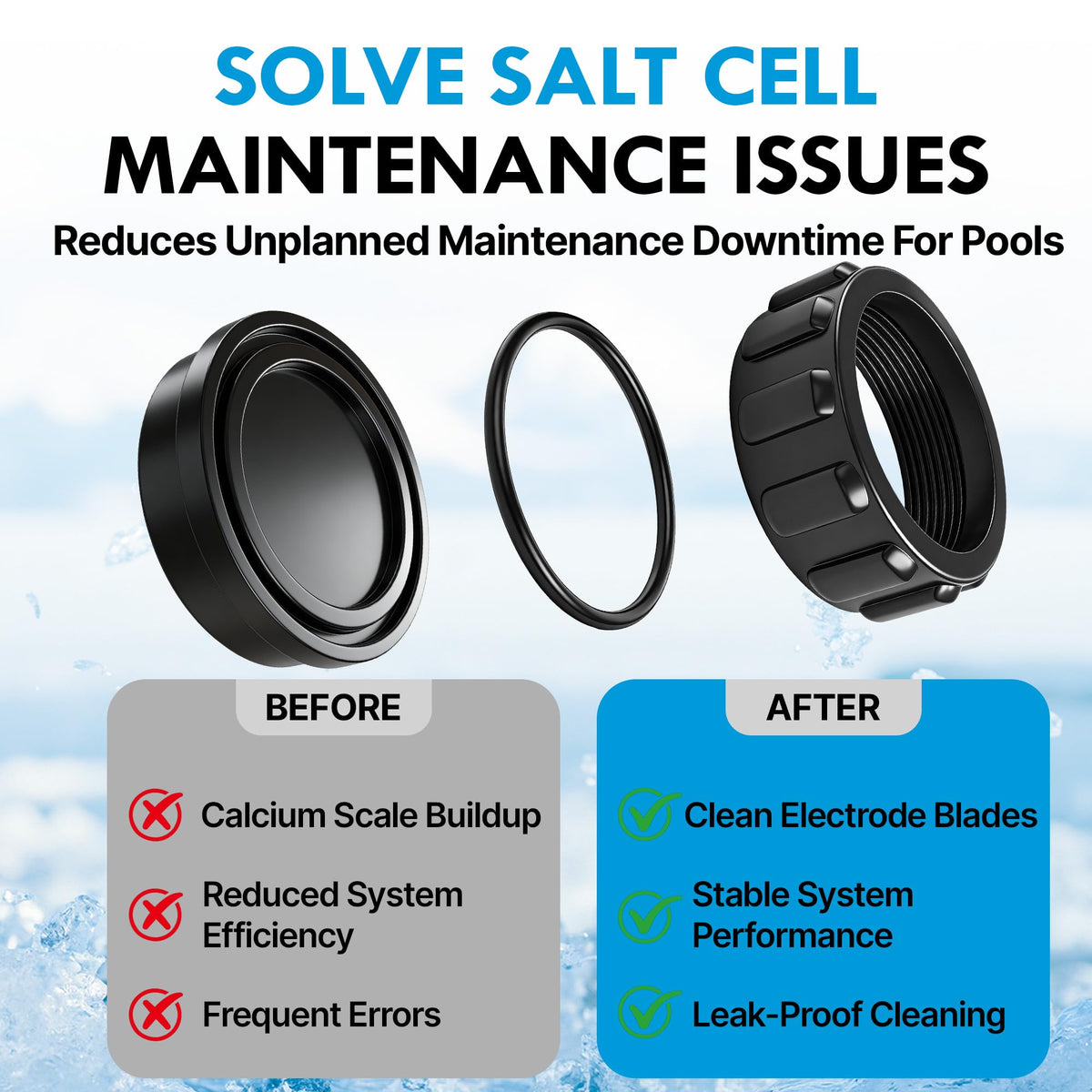 Ayxwkyfc seals and components, ensures secure fit during cleaning.
