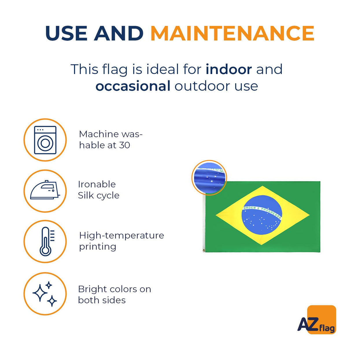 AZ FLAG Brazil flag withstands light wind, water, heat, and abrasion