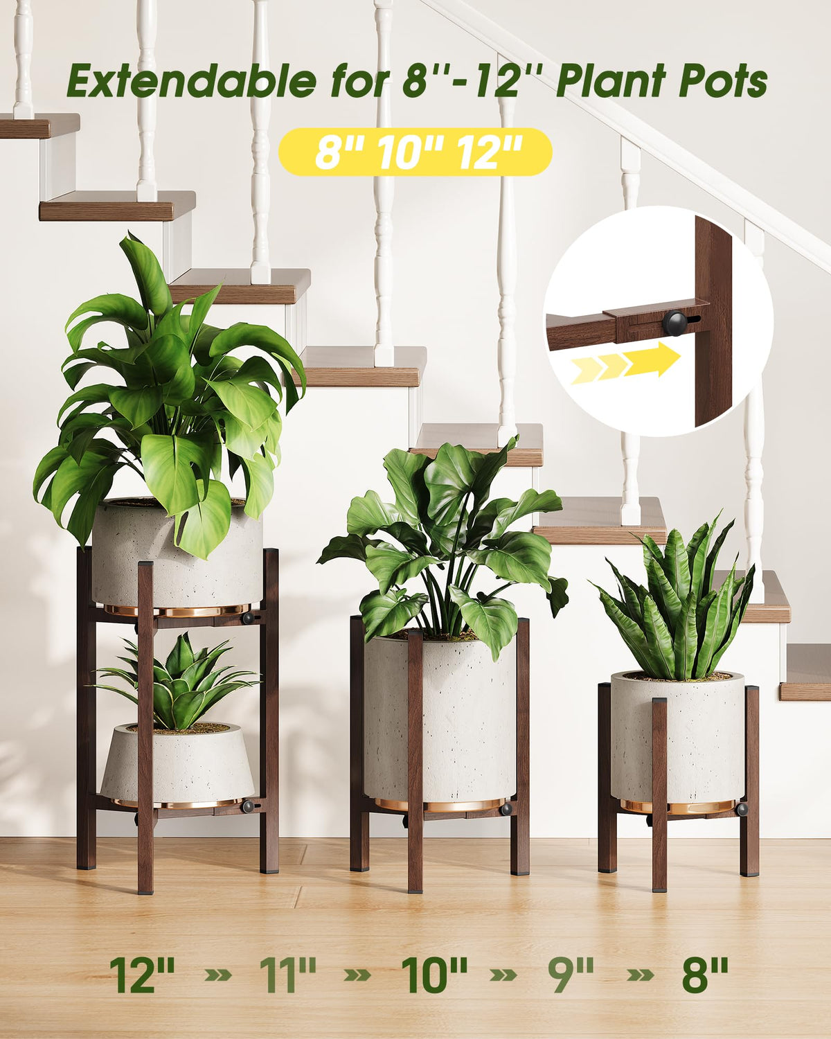 AZADESJET medium reversible stand offers two height options for sun exposure.