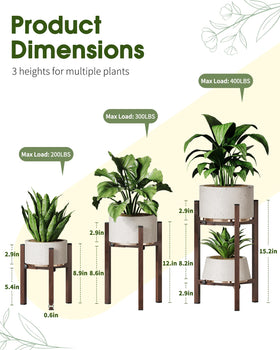 AZADESJET tall dual-tier stand highlights two pots for layered plant displays.