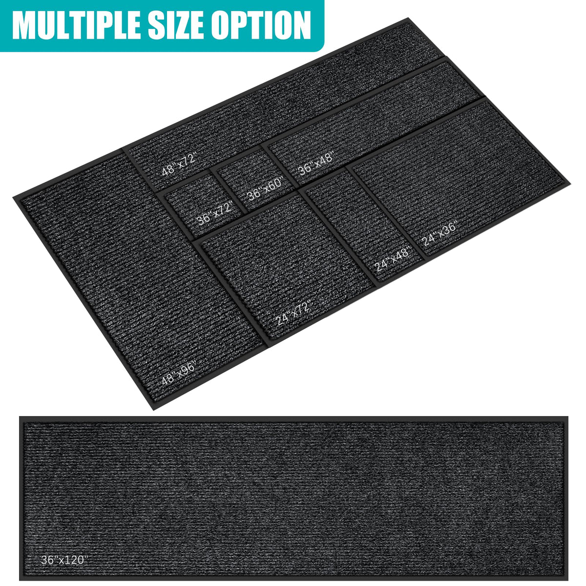 Azadx door mat fade-resistant all-season design endures rain, snow, sun.