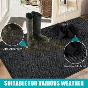 Azadx door mat ultra-absorbent surface helps trap mud and moisture at entry.