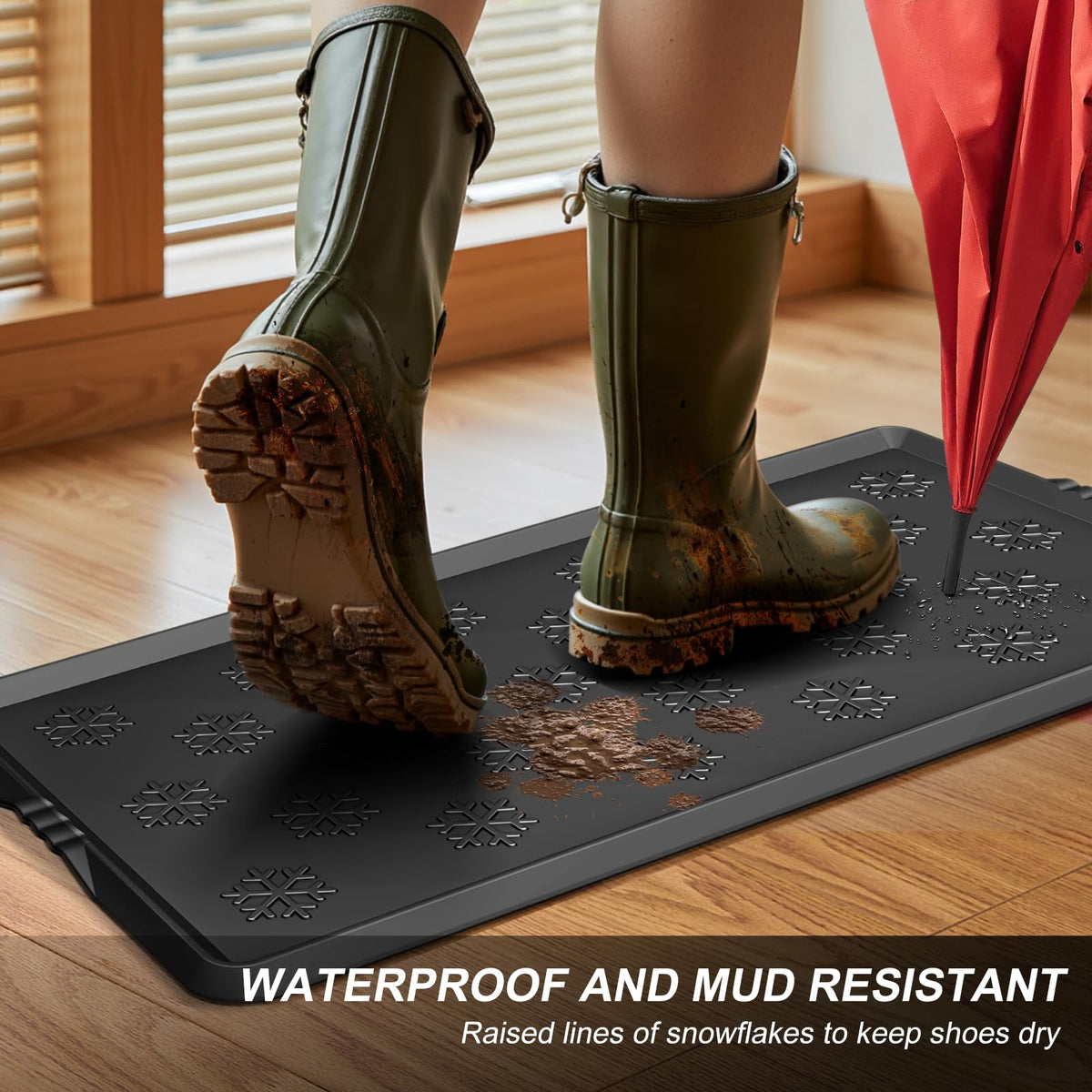 Azadx entryway mat shows large 32-inch footprint for tidy floors.