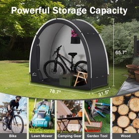 Azaeahom bike storage tent demonstrates easy tool-free setup.