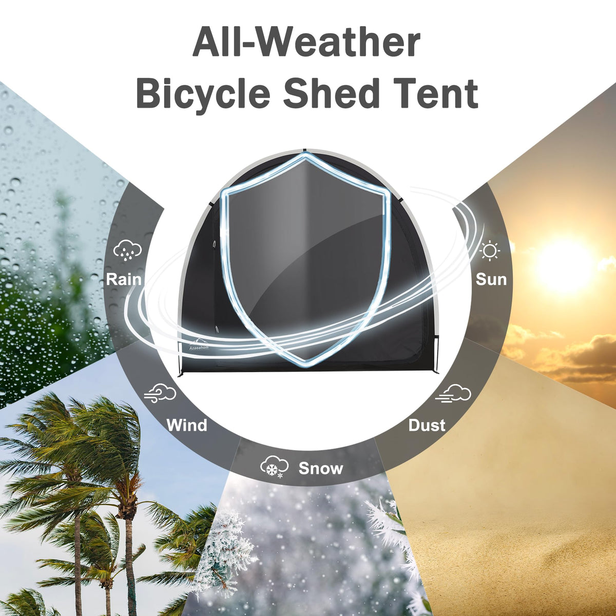 Azaeahom bike storage tent folded compact for portability.