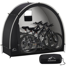 Azaeahom bike storage tent with rain protection keeps bicycles dry outdoors.