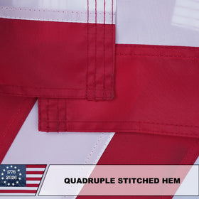AZCOVER 4x6 flag header close-up highlights heavy-duty header for secure attachment