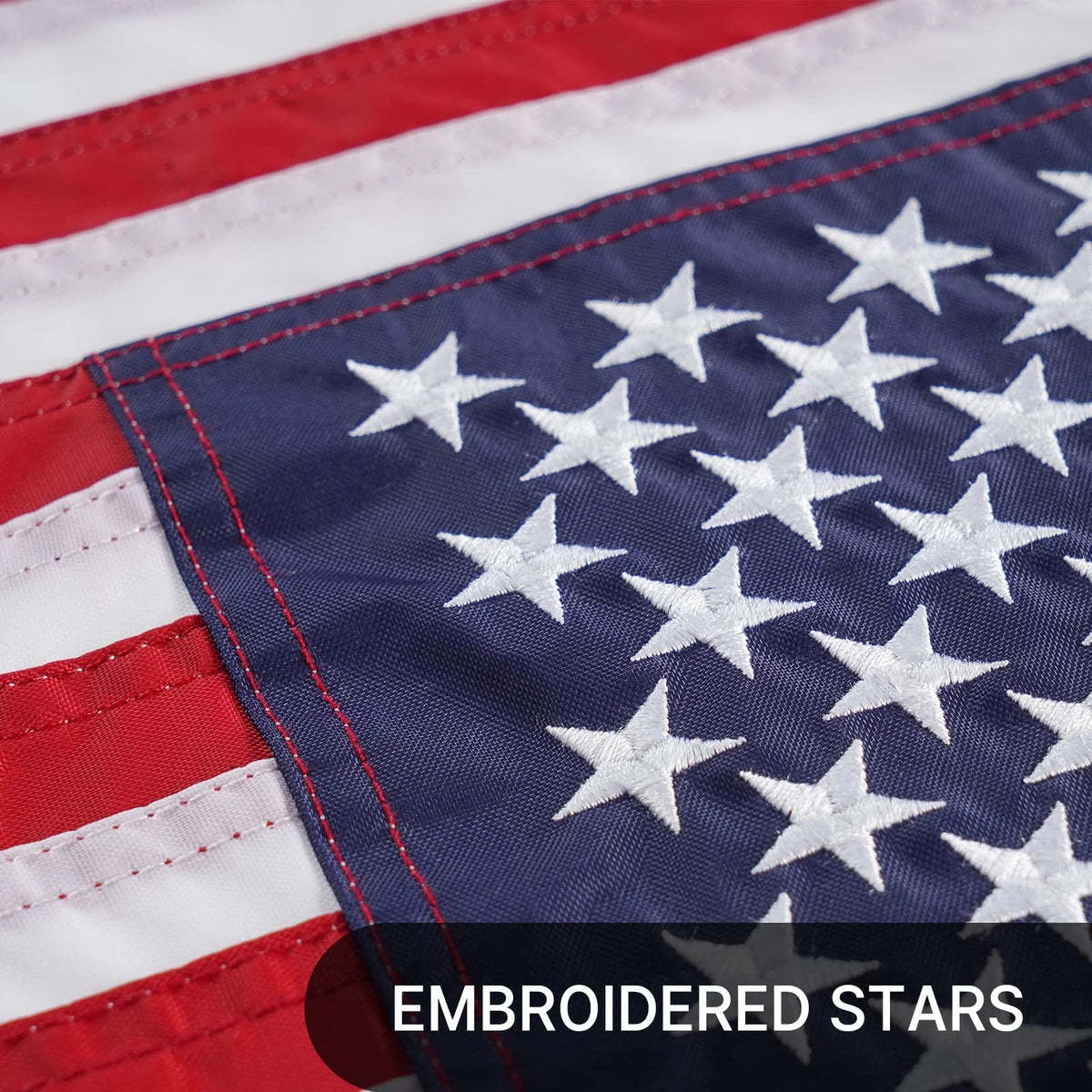 AZCOVER American flag 16x24 brass-grommets simplify mounting on any pole.