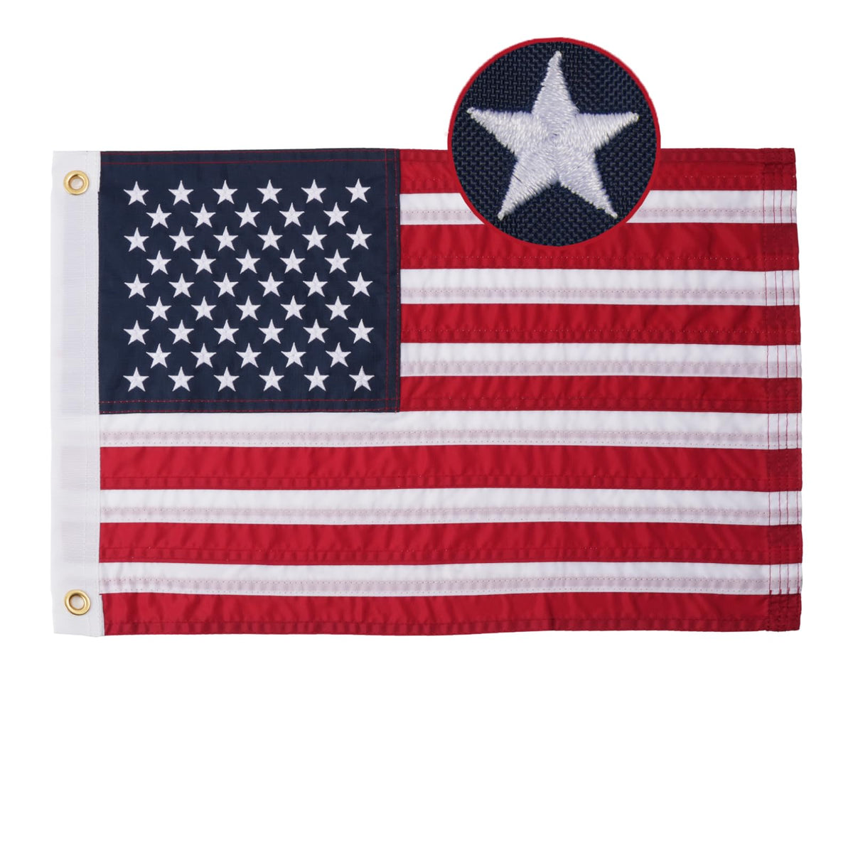 AZCOVER American flag 16x24 outdoor flag fluttering proudly for durable outdoor display.