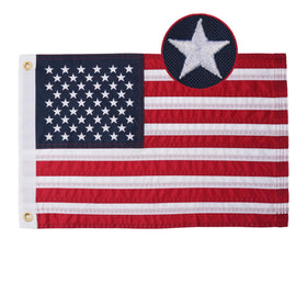 AZCOVER American flag 16x24 outdoor flag fluttering proudly for durable outdoor display.