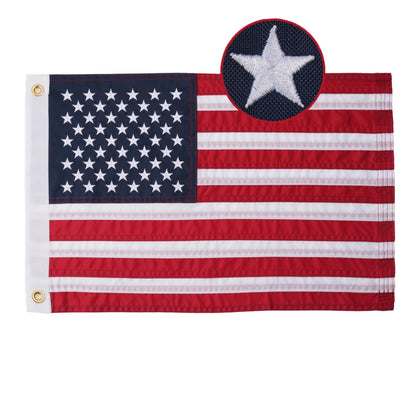 AZCOVER American flag 16x24 outdoor flag fluttering proudly for durable outdoor display.
