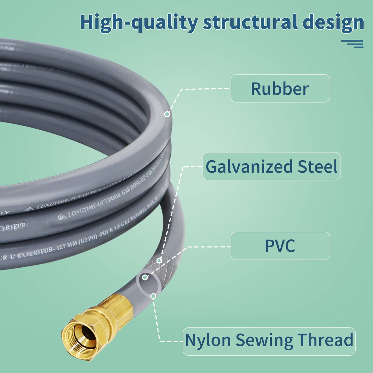 Azdele hose in use with grill setup for outdoor cooking