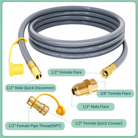 Close-up of Azdele rubber hose and brass threads for durability