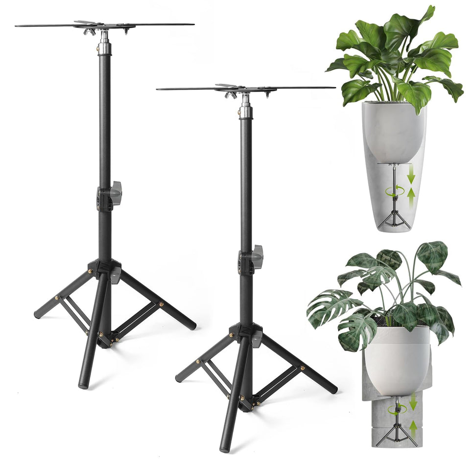 AZEAM adjustable plant risers inside pots elevate display for seasonal swaps.