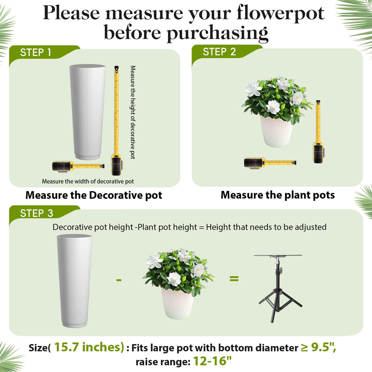 AZEAM indoor plant stand with drainage holes promotes healthy watering