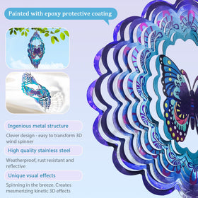 AZEEBOI butterfly wind chimes create a tranquil soundscape outdoors