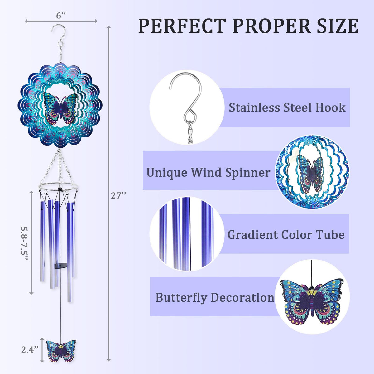 AZEEBOI rust-proof metal wind spinner for weather endurance