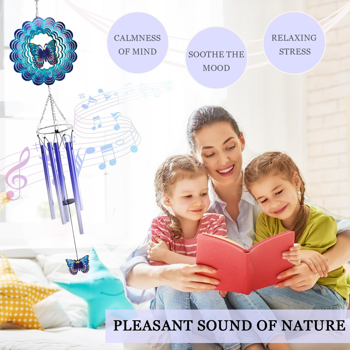 AZEEBOI wind chimes hanging on patio for garden decor