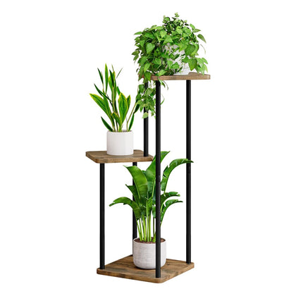 AZERPIAN 3-Tier Plant Stand front view highlighting compact corner storage for plants.