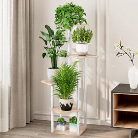 AZERPIAN metal flower rack with varied heights boosts visual appeal and plant health